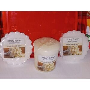 Simply Home Yankee Candle White Linen & Lace Tarts & Votives Wax Melt Retired